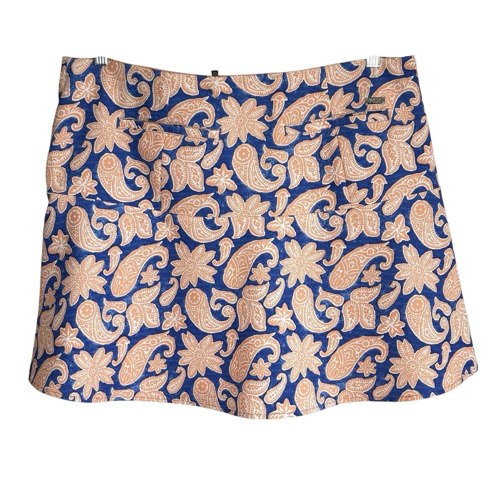 Polo Ralph Lauren Golf Skort XL Paisley Active Sports Travel‎ Mini Vacation Luau